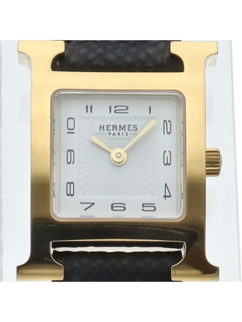 Hermes H Watch Leather Silver
